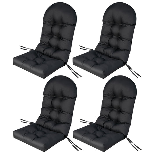 Topbuy 4PCS 49'' x 23'' Patio Adirondack Chair Cushion High Back Fade Resistant 5'' Seat Pad Outdoor Black/Grey/Beige