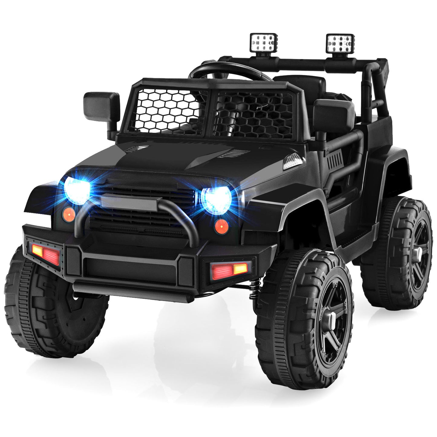 Topbuy 12V Kids Ride On Car Electric Vehicle Jeep with Parental Remote Music Horn Headlights Slow Start Function