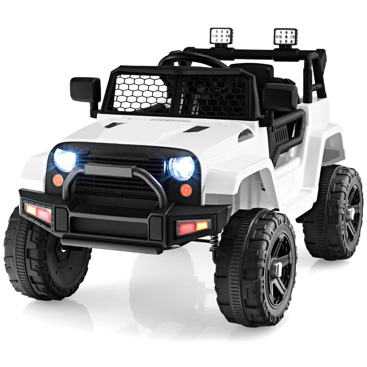 Topbuy 12V Kids Ride On Car Electric Vehicle Jeep with Parental Remote Music Horn Headlights Slow Start Function