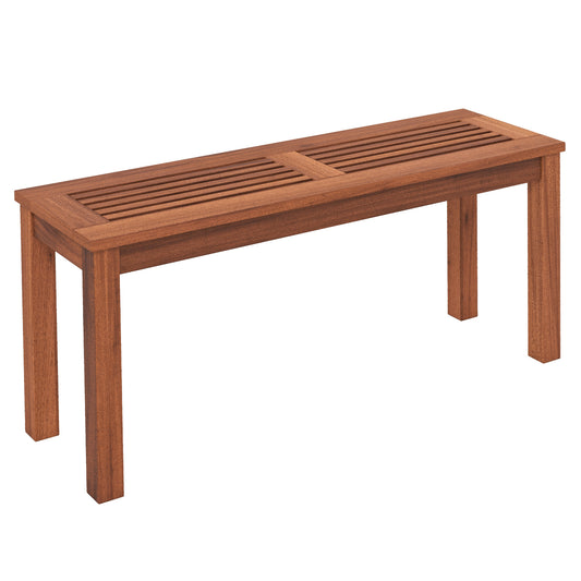 Topbuy 1PC/2PCS Patio Wood Bench 2-Person Solid Wood Bench w/ Slatted Seat 39.5'' Long Bench w/ Stable Wood Frame