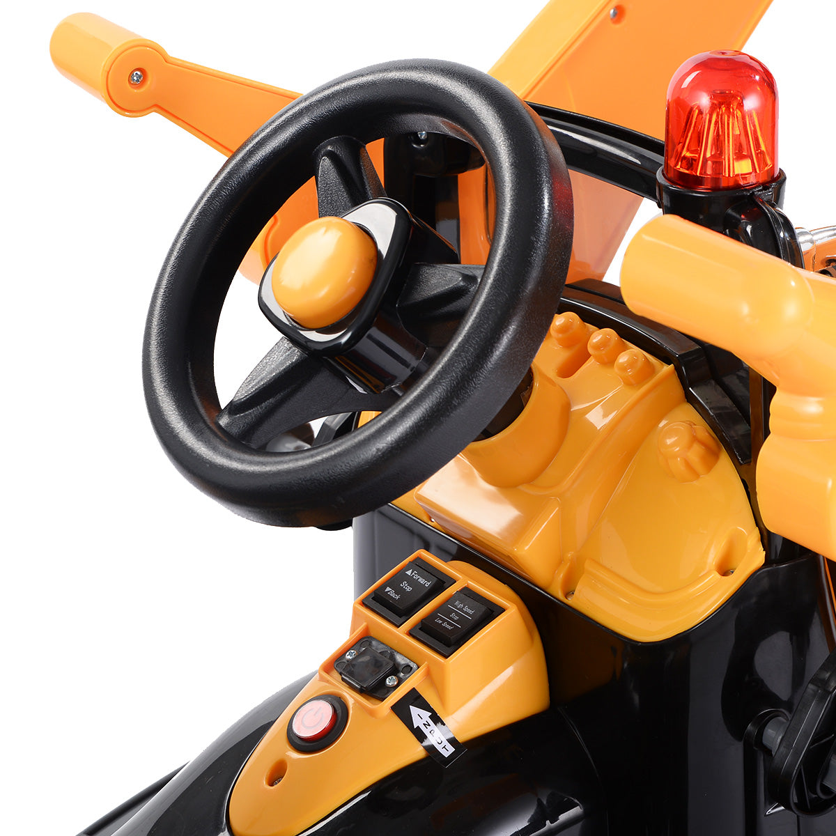 Topbuy Kids Ride On Excavator Truck, Electric Digger Scooter with Front Loader Digger