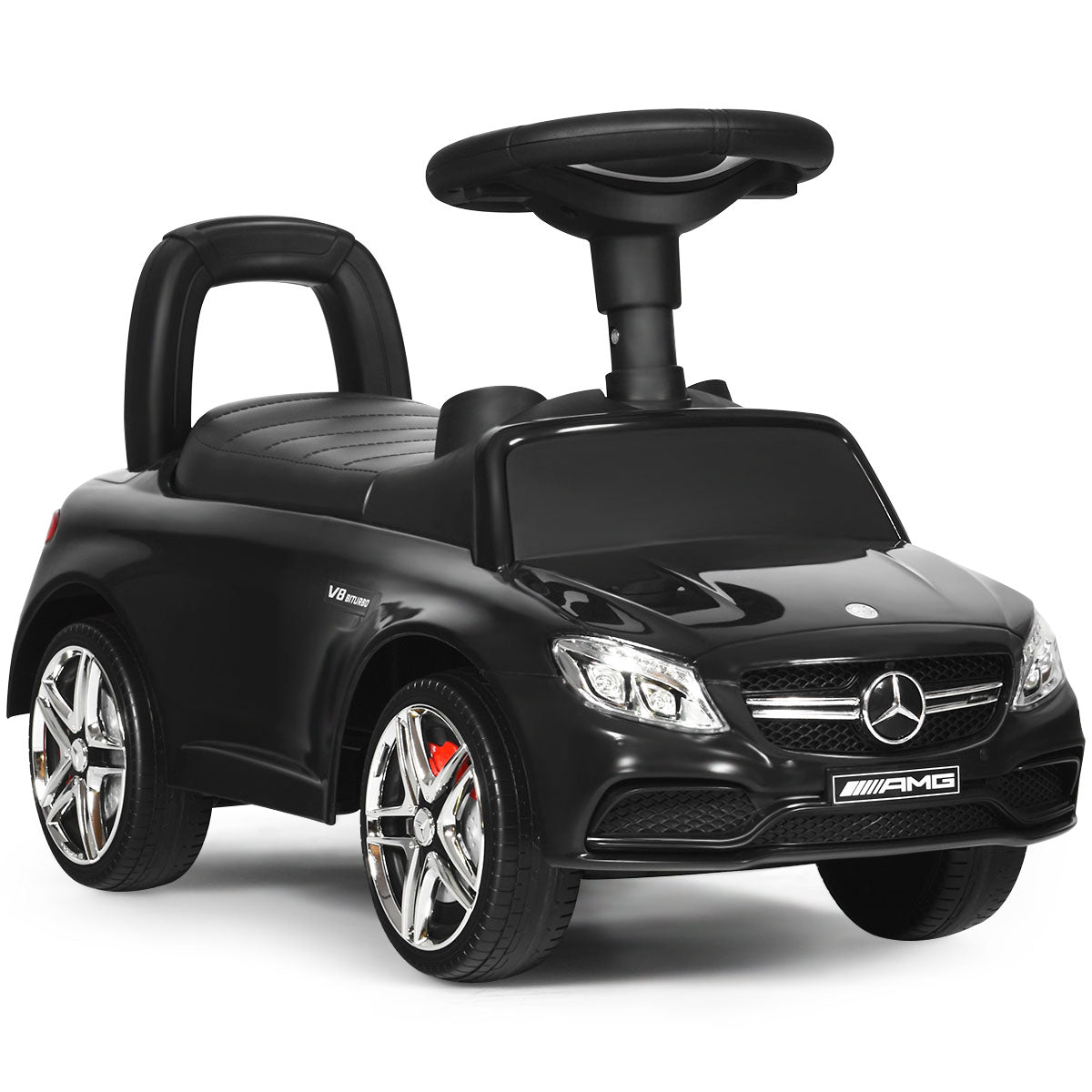 Topbuy Licensed Mercedes Benz Kids Ride on Push Sliding Car Black/Red/White