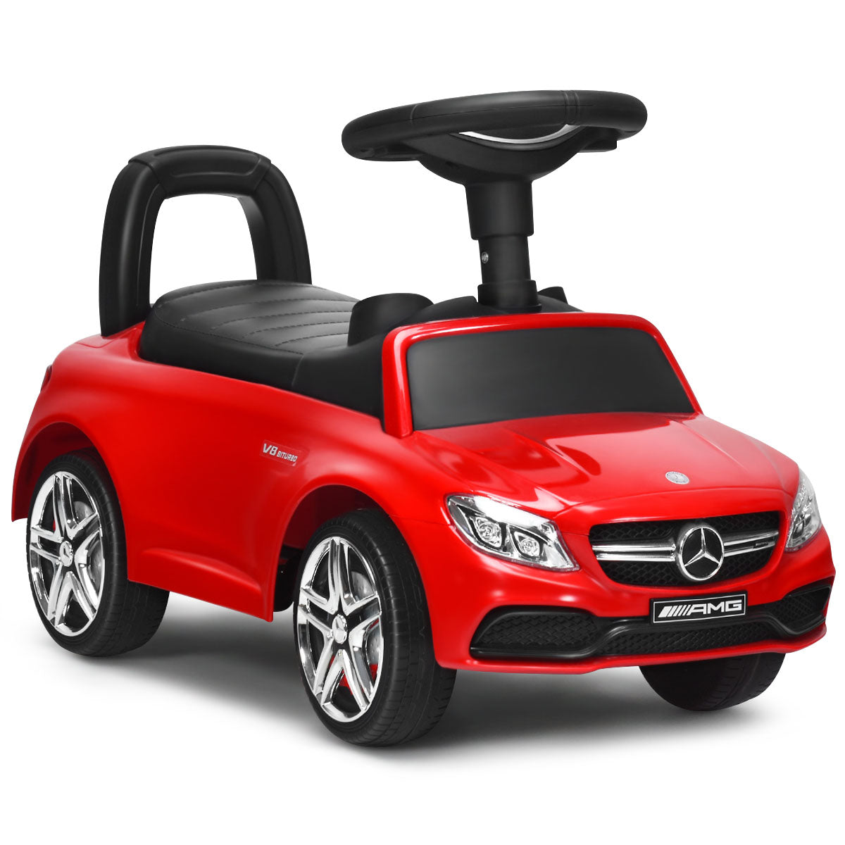 Topbuy Licensed Mercedes Benz Kids Ride on Push Sliding Car Black/Red/White