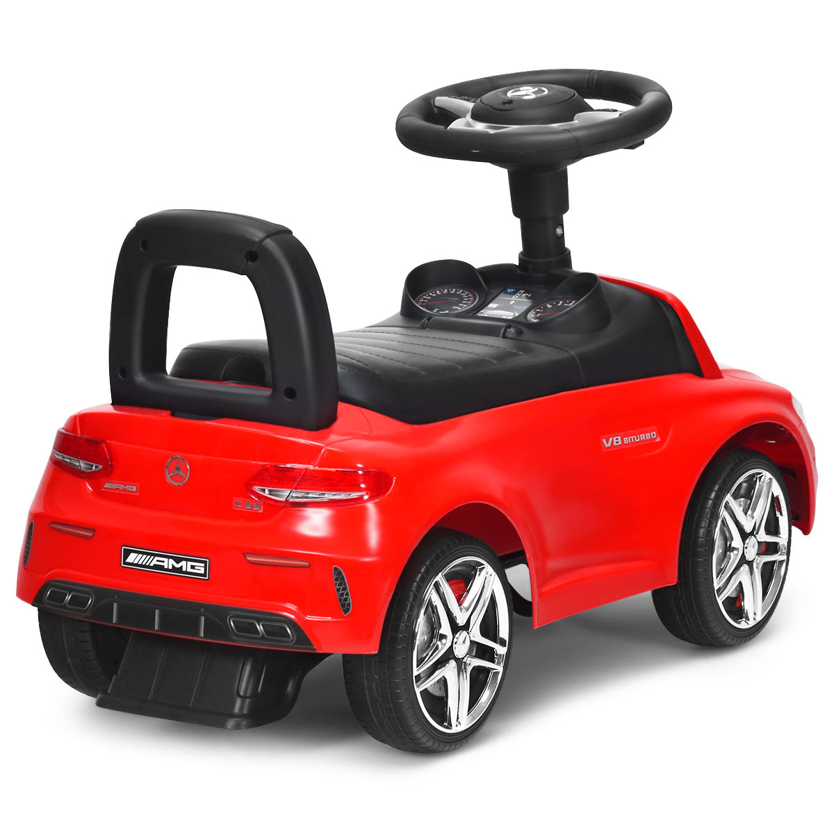 Topbuy Licensed Mercedes Benz Kids Ride on Push Sliding Car Black/Red/White