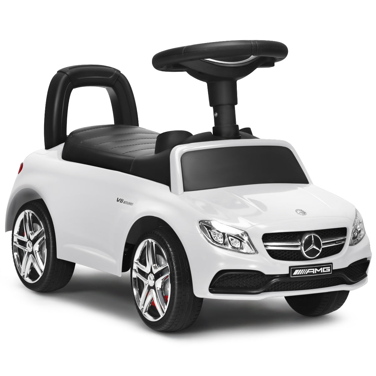 Topbuy Licensed Mercedes Benz Kids Ride on Push Sliding Car Black/Red/White