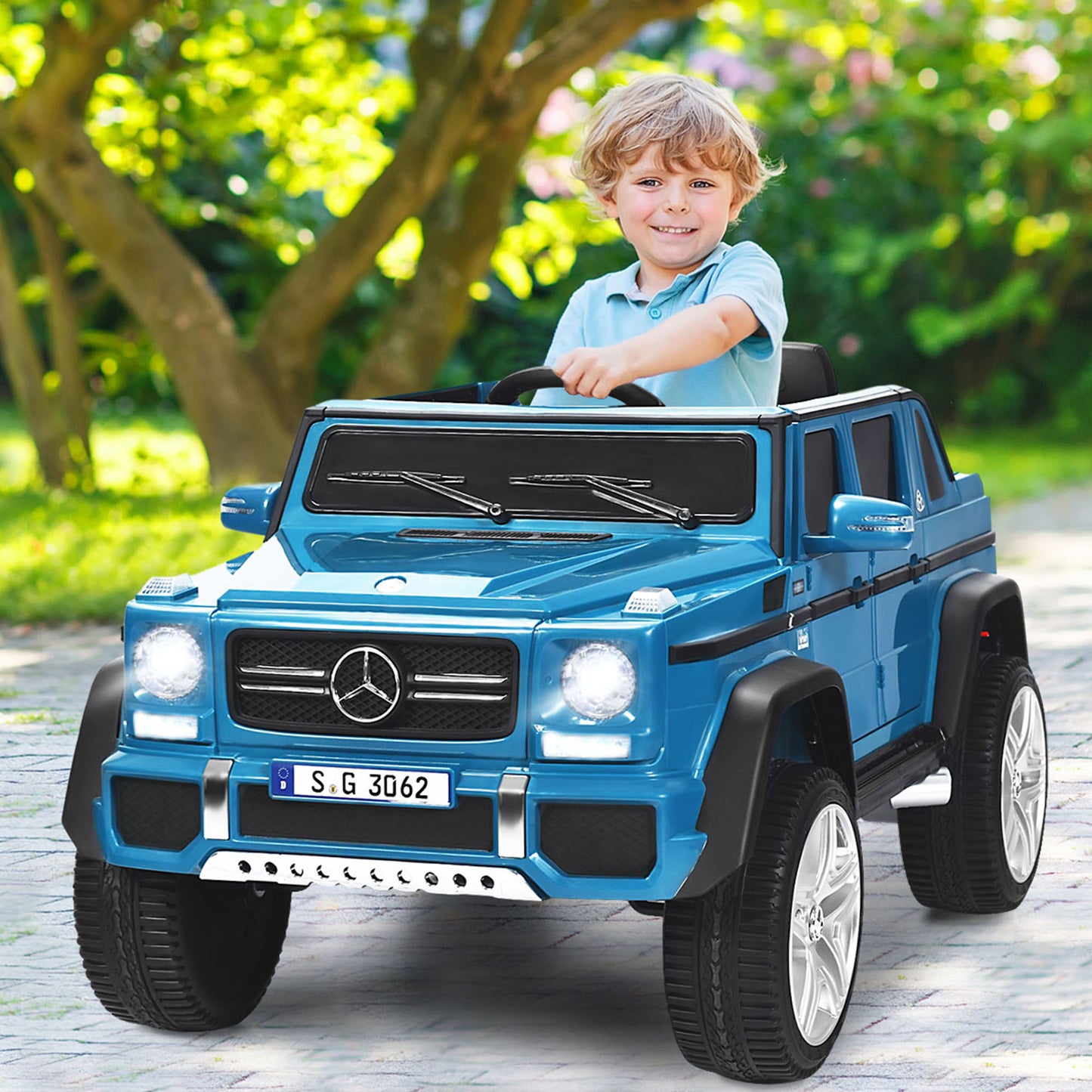 Topbuy Licensed Mercedes Benz 12V Electric Kid RC Car Battery Powered Ride On Car Black/Navy/White/Pink