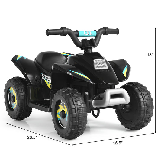 Topbuy 6V Kids Mini Electric Quad ATV Battery Powered Toddler Ride On Toy Black/Blue/Red/White