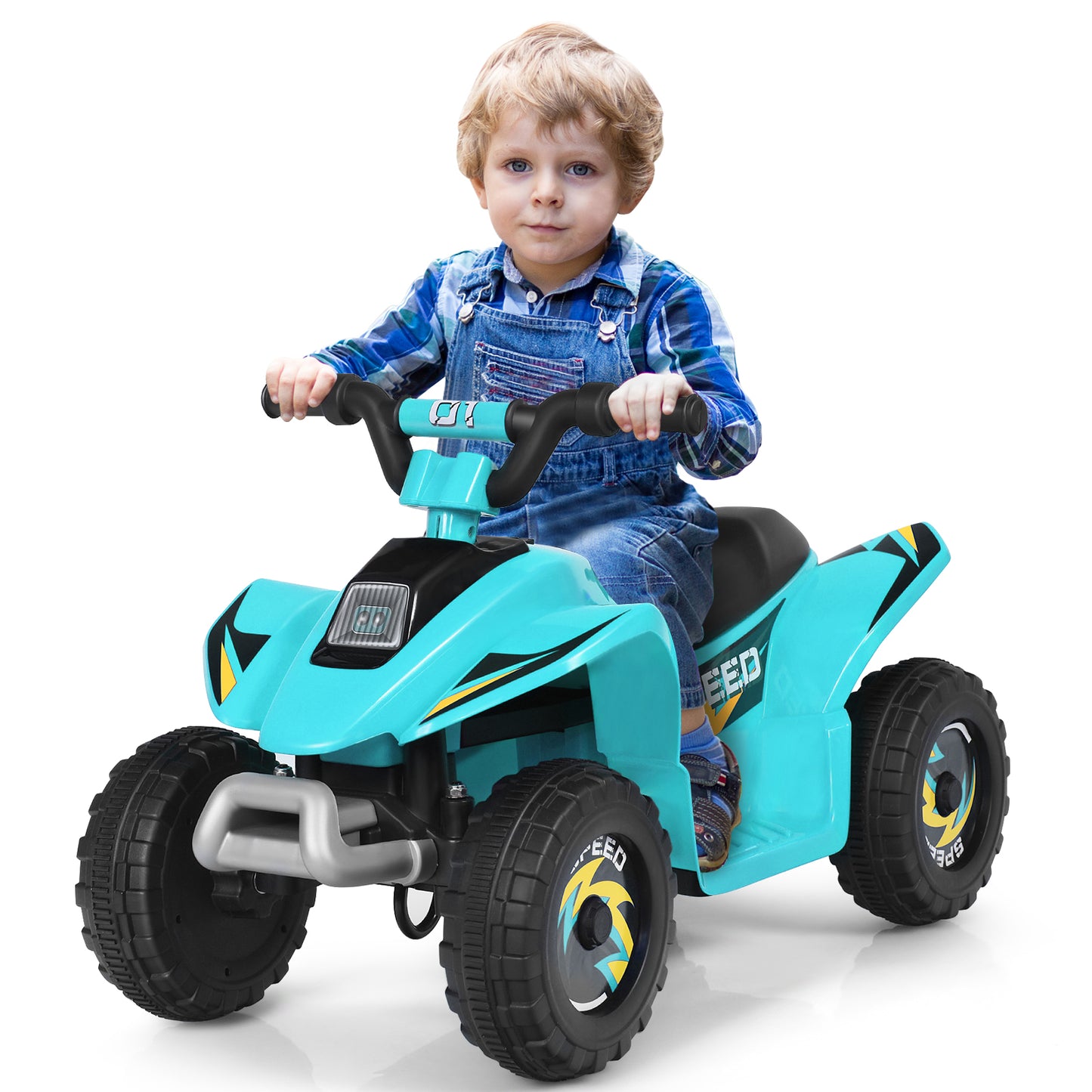 Topbuy 6V Kids Mini Electric Quad ATV Battery Powered Toddler Ride On Toy Black/Blue/Red/White