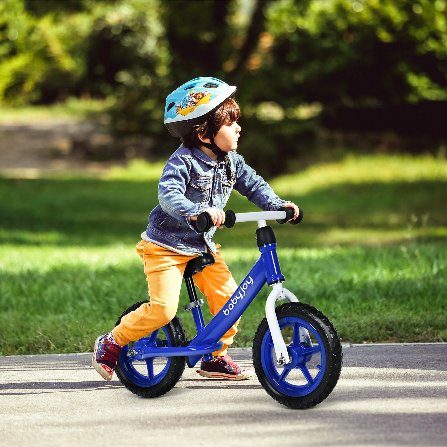 Topbuy Kids No Pedal Training Balance Bike with Adjustable Seat &EVA Foam Tires Pink/Blue/Black