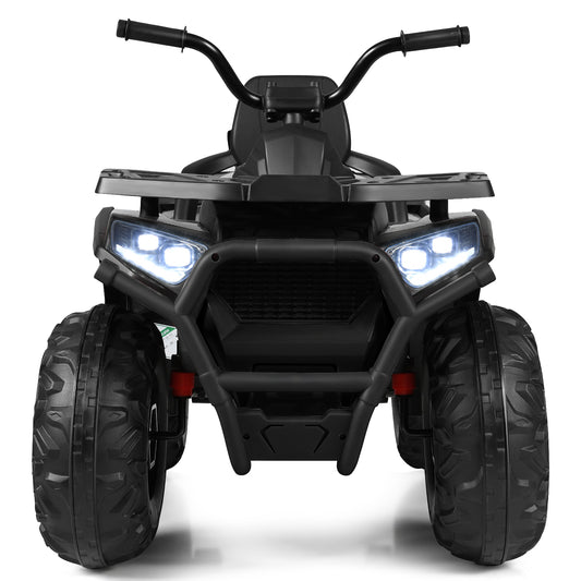 Topbuy 12V Kids Electric Ride On Car Toy 4-Wheeler ATV Quad with LED Lights Black/Red/White