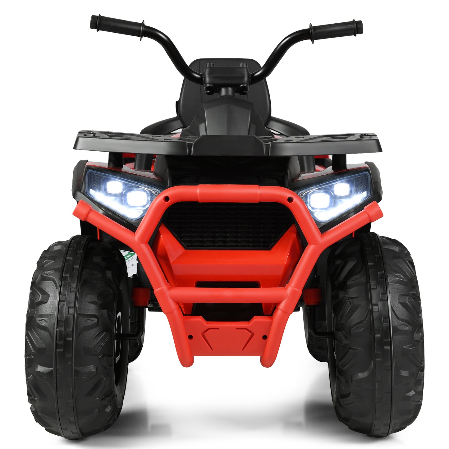 Topbuy 12V Kids Electric Ride On Car Toy 4-Wheeler ATV Quad with LED Lights Black/Red/White