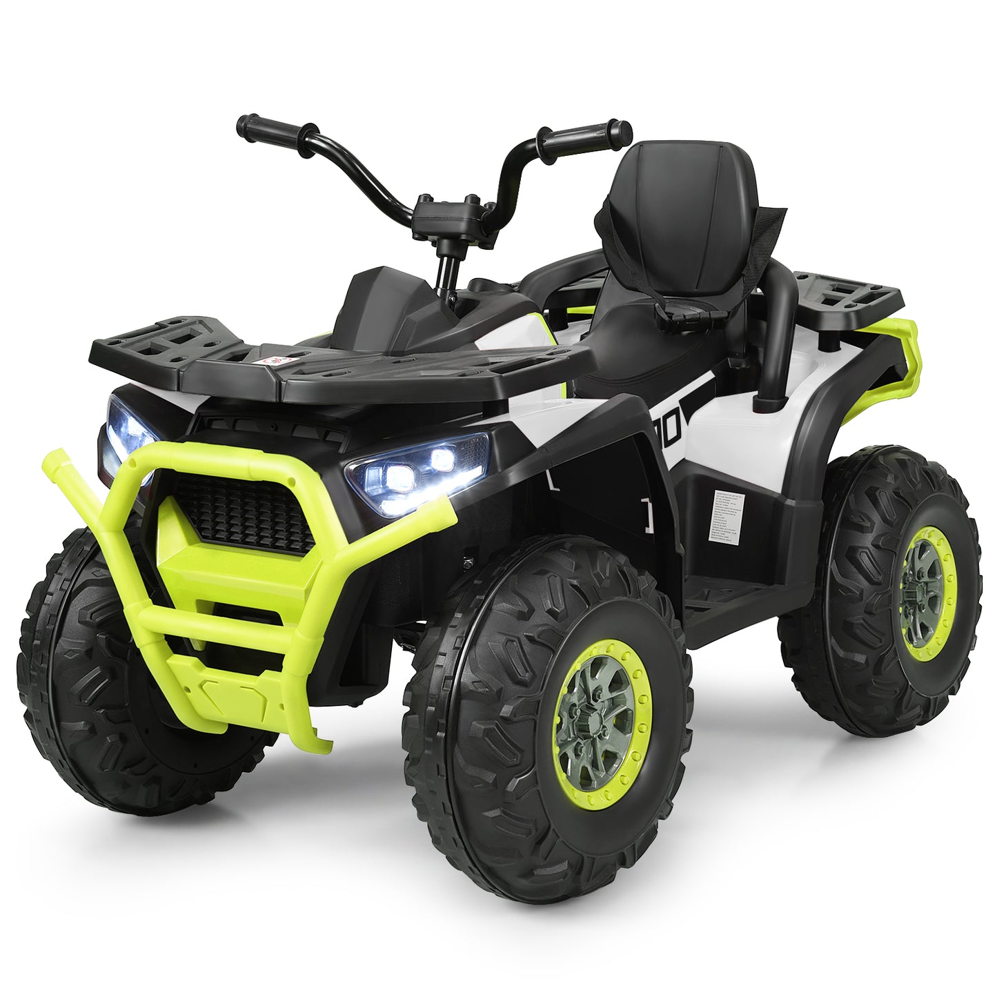 Topbuy 12V Kids Electric Ride On Car Toy 4-Wheeler ATV Quad with LED Lights Black/Red/White