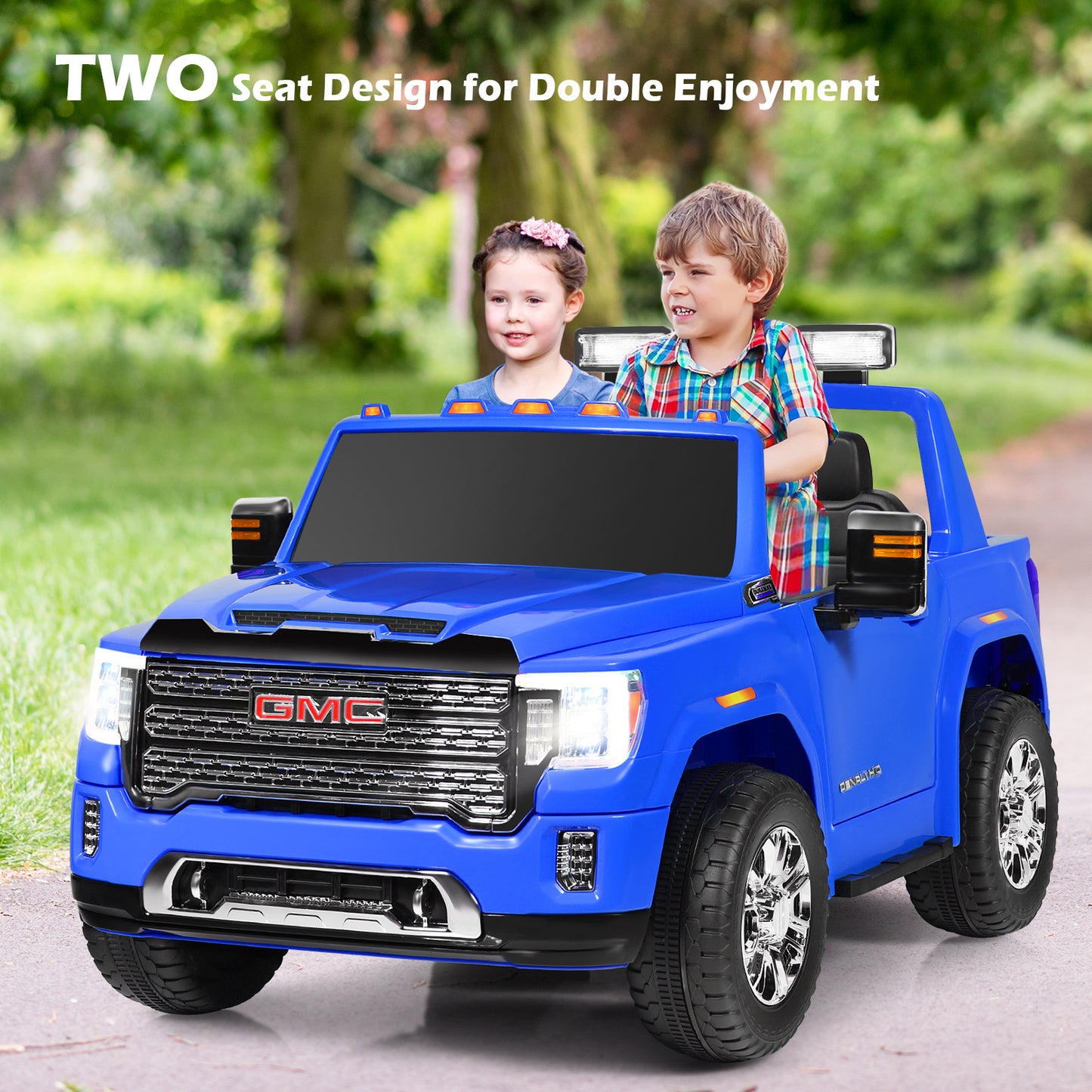 Topbuy 2-Seater Licensed GMC Sierra Denali Kids Ride on Truck Electric Vehicle Black/Blue/Pink/Red/White